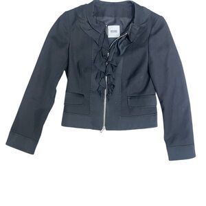 Moschino Cheap & Chic Black Light Wool Blend Ruffle Zip Jacket. Size 4 $125